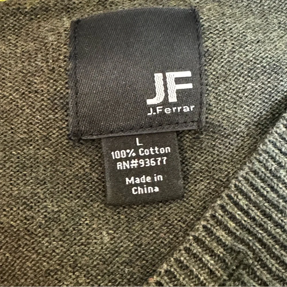 J Ferrar Mens Sweater Long Sleeve Pullover Dark Green